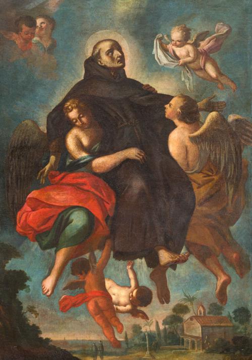 ESCUELA ITALIANA, s. XVII, San José de Cupertino, Óleo sobr