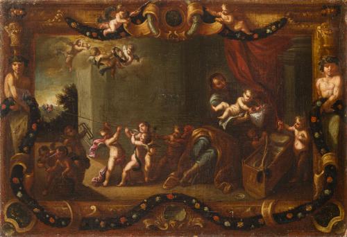 ESCUELA ESPAÑOLA. Siglos XVII-XVIII, Jesús en el taller de 