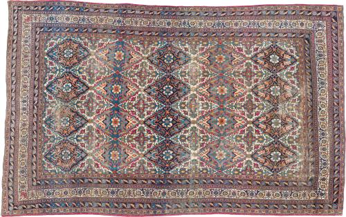 Gran alfombra persa en lana anudada a mano, ca. 1950Campo