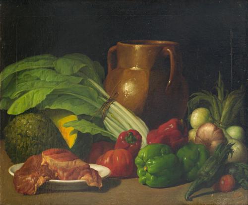 CARLOS MARÍA ESQUIVEL (1830-1867). 1855?, Pareja de bodegço