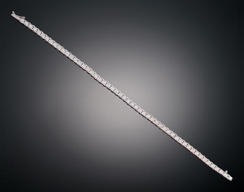 PULSERA RIVIÉRE CON DIAMANTES EN ORO BLANCO DE 18 KT