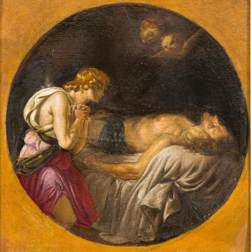 ESCUELA FRANCESA. Siglo XVIII, Llanto sobre Cristo muerto, 