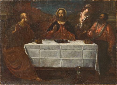 740   -  <p><span class="object_author">ESCUELA VENECIANA. Segunda mitad del siglo XVI - La cena de Emaús</span></p>