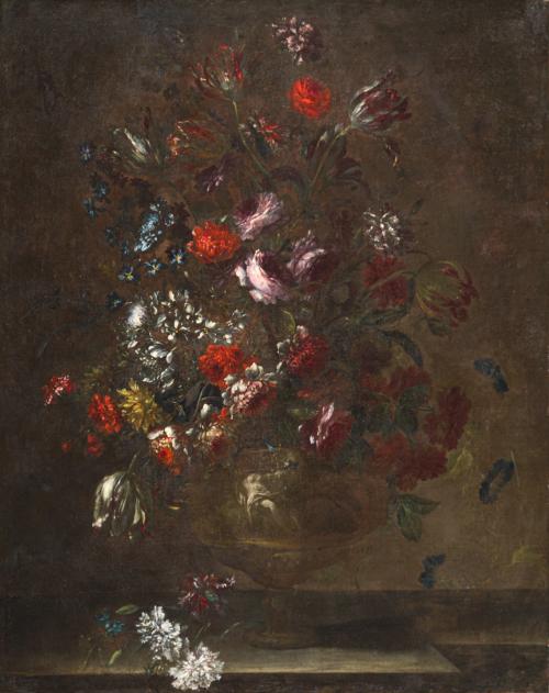 ESCUELA ITALIANA. Primera mitad del siglo XVIII, Florero, Ó