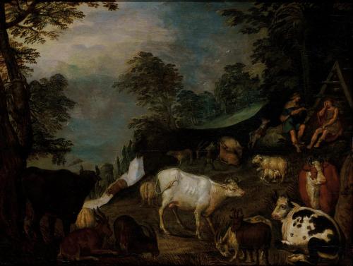 335   -  <p><span class="object_author">ESCUELA FLAMENCA DEL SIGLO XIX - Paisaje pastoril </span></p>