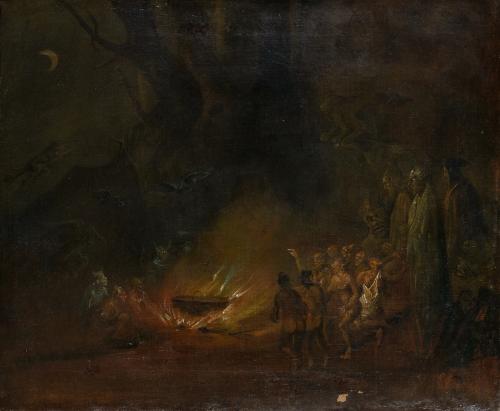 579   -  <p><span class="object_author">EUGENIO LUCAS VELÁZQUEZ (Madrid, 1817 - 1870). Siglo XIX - Aquelarre </span></p>