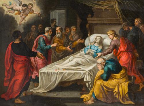 810   -  <p><span class="object_author">ESCUELA FLAMENCA. Primera mitad del siglo XVII - El tránsito de la Virgen</span></p>