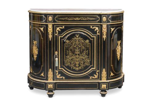 Entredós Napoleón III, Francia, s, XIXEn madera ebonizada