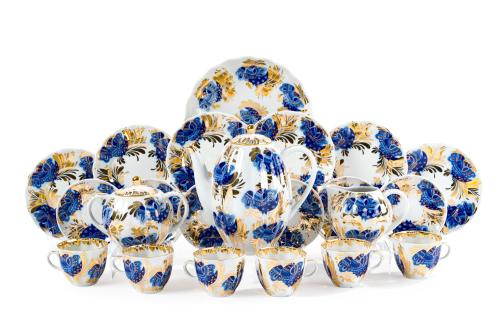 Juego de cafe para 6 servicios en porcelana de Lomonosov, R