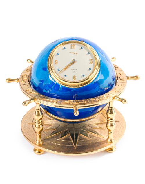 14   -  <p><span class="object_title">Reloj de sobremesa con los signos del zodiaco esmaltados alrededor de la esfera, Imhof Turler, Suiza, S.XX</span><br></p>