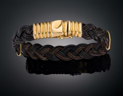 PULSERA TRENZADA CON CIERRE EN ORO AMARILLO DE 18 KT