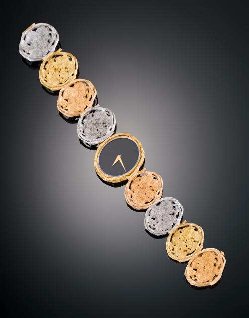 RELOJ L.U. CHOPARD GENEVE DE SEÑORA EN ORO AMARILLO Y BLANC