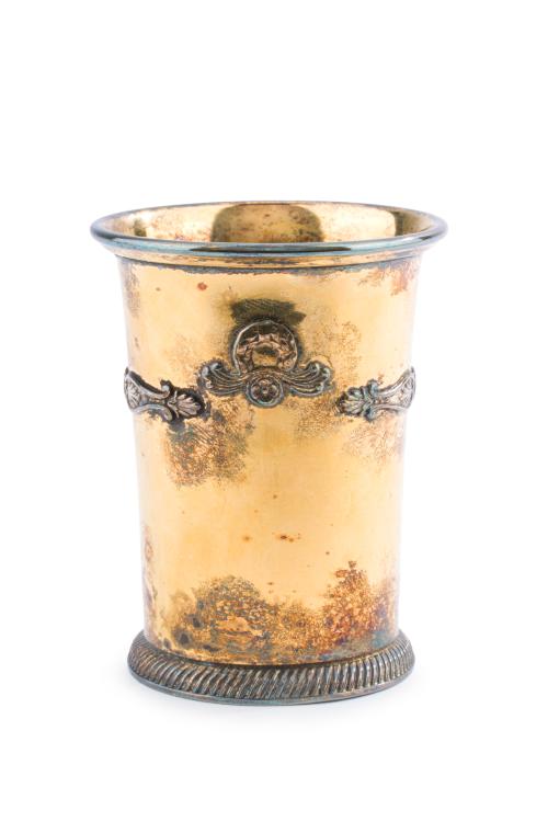 Vaso de comunión en plata sobredorada francesa, ley 950. Ba