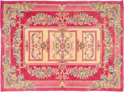 Decorativa alfombra española en lana, diseño neoclásico, co