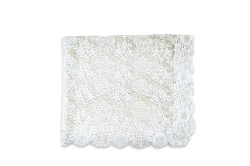 Antigua mantilla en encaje de Chantilly.Centro en cristal