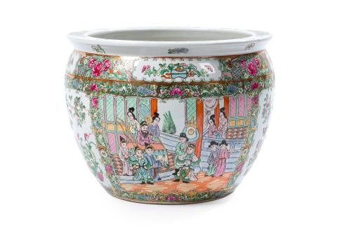 Jardinera o pecera de porcelana, China S. XXSiguiendo mod