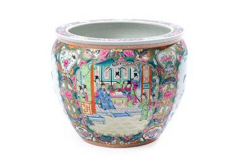Jardinera o pecera de porcelana china, S. XXSiguiendo mod