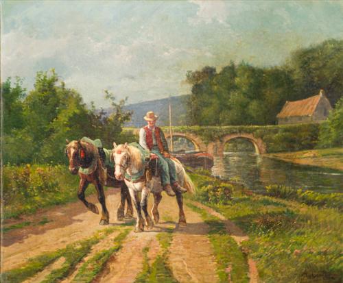 ANTONIO CORTES (1827-1908). Finales del siglo XIX, Caballos
