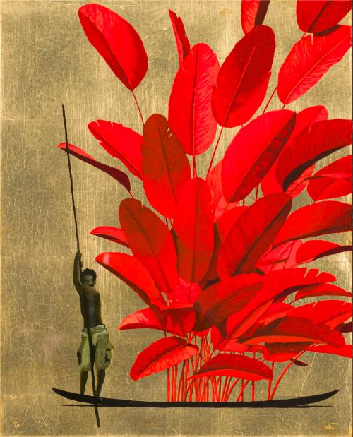 PEDRO RUIZ (Bogotá, 1957), Bijao, Serigrafía sobre madera y