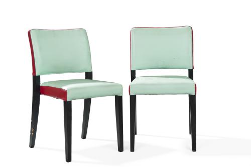 Pareja de sillas estilo Mid Century Patas en madera, tapi