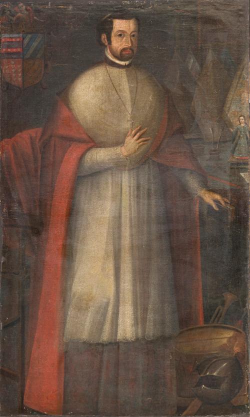 ESCUELA VIRRIENAL MEXICANA. Hacia 1650, Retrato del Cardena