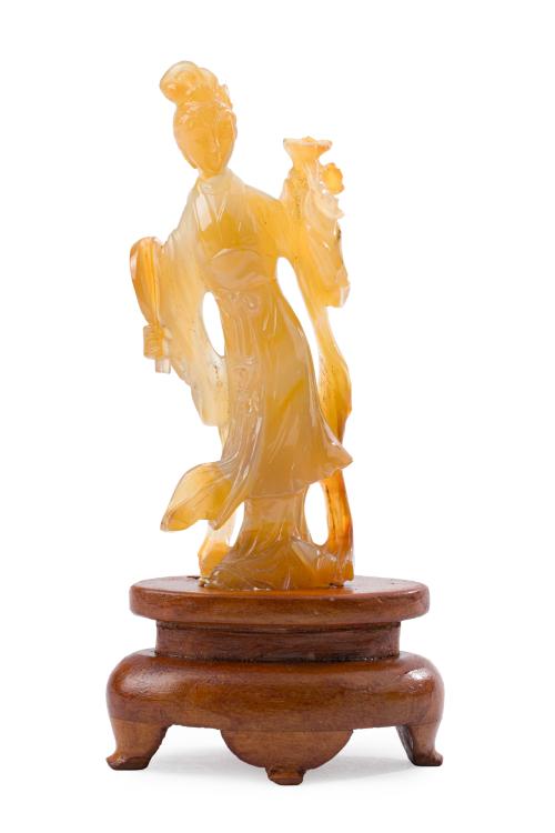 Figura de dama en jade tallado, China, s. XXExquisita fac