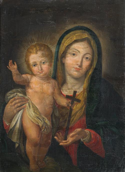 ESCUELA ROMANA. Segunda mitad del siglo XVIII, La Virgen co