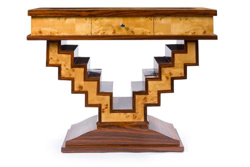 Consola estilo Art-Decó, s. XXEn madera chapada en raíz d