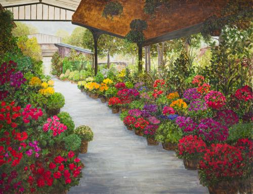 MONTSERRAT MASDEU SOLER (Barcelona, 1947), Jardín, Óleo sob