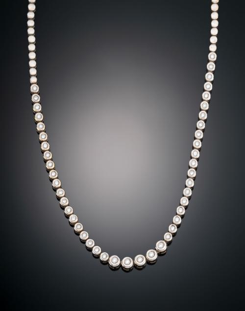 GARGANTILLA EN ORO BLANCO DE 18K CON DIAMANTES