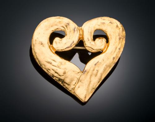 BROCHE VINTAGE CON CORAZÓN YVES SAINT LAURENT RIVE