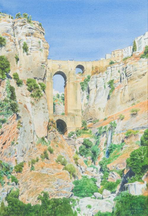 JOSÉ GONZÁLEZ BUENO (Málaga, 1957), Vista de una calle de M