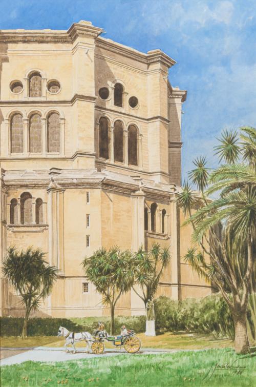 JOSÉ GONZÁLEZ BUENO (Málaga, 1957), Vista de una calle de M