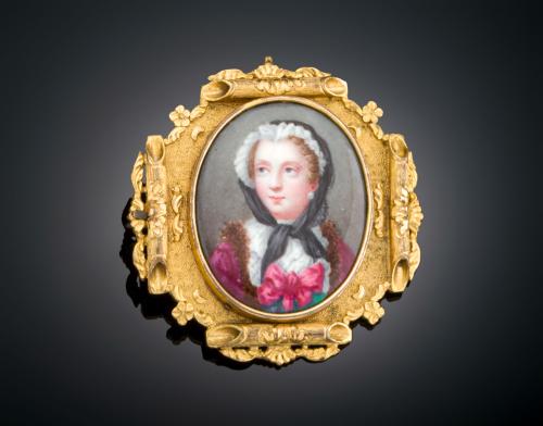 BROCHE ANTIGUO DE MEDIADOS DEL SIGLO XIX 