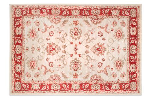 Alfombra diseño Ziegler, s. XXCampo color crudo y cenefa 