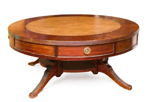 Mesa baja de tambor estilo Regency, Inglaterra, s. XIXEn 