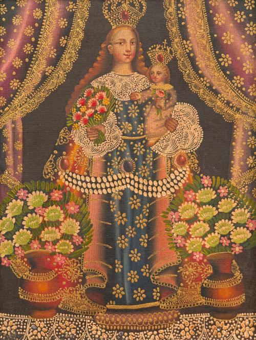434   -  <p><span class="object_author">ESCUELA VIRREINAL. Siglo XVIII  - Virgen con Niño </span></p>