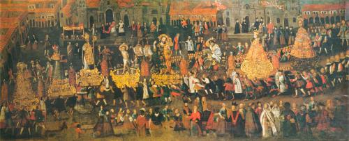 Procesión en la Plaza Mayor de Cuzco, Impresión