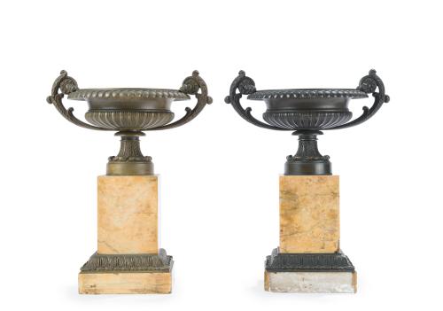 Pareja de copas francesas. Época Restauración, primera mita