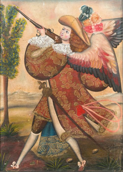 JOSÉ MIGUEL PORTOCARRERO. Siglo XX, Arcángel  arcabucero, Ó