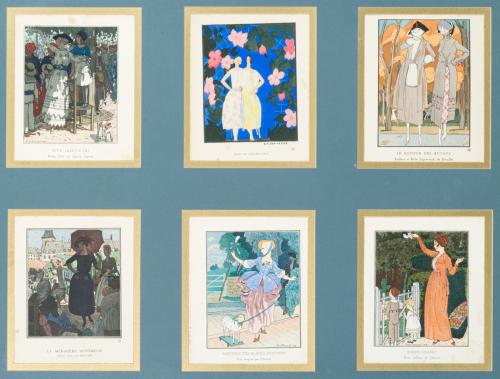 676   -  <p><span class="object_author">ESCUELA FRANCESA. Principios del siglo XX - Tres cuadros de seis láminas cada una con imágenes femeninas de la Belle Époque. </span></p>