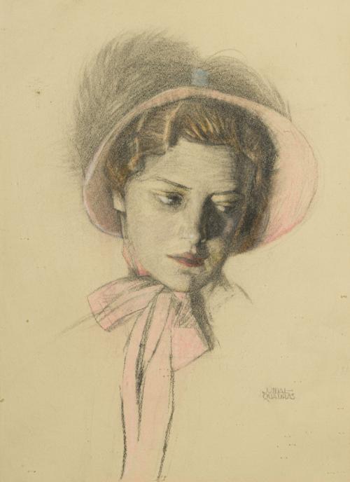 JOSE MARÍA VIDAL - QUADRAS (1891 - 1977), Retrato de dama c