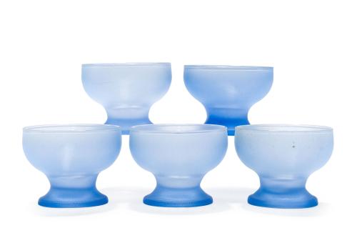 Juego de 5 copitas bajas para helado en cristal esmerilado 