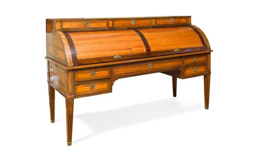 Bureau Luis XVI Francia, S. XIXCon tapa de cilindro en ma