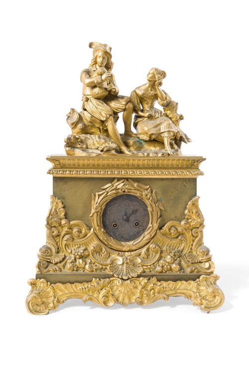 Reloj de sobremesa Napoleón III , Francia, C.1870En bronc