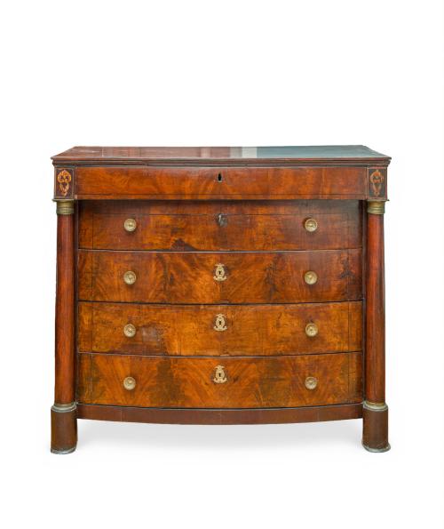 Cómoda Imperio, Francia, s. XIXEn madera de caoba, regist