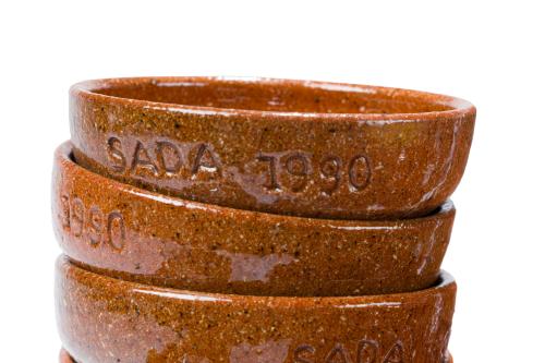 Juego de queimada gallega con tapa en  barro cocido formado