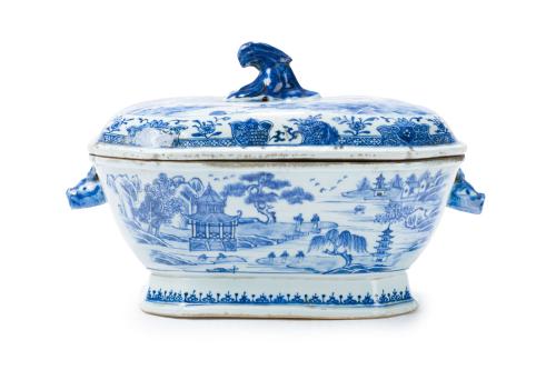 Sopera de porcelana de Compañía de Indias azul y blanco, Di