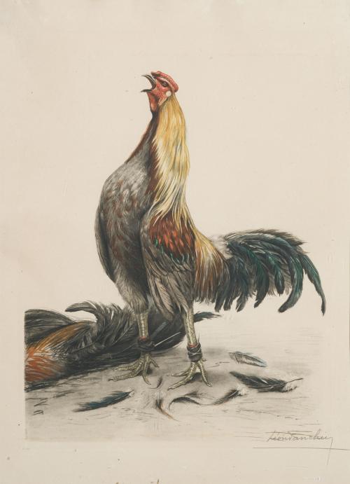 LÉON DANCHIN (Lille, 1887 - Bergues, 1938). Siglo XX, Pelea