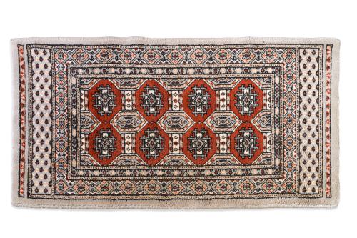 Alfombra persa "Bukhara" en lana, s. XXCampo gris con dec